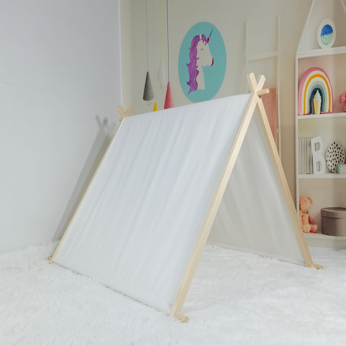 Kids A-Frame Sleepover Tents with Lights - Megan and Moss Co