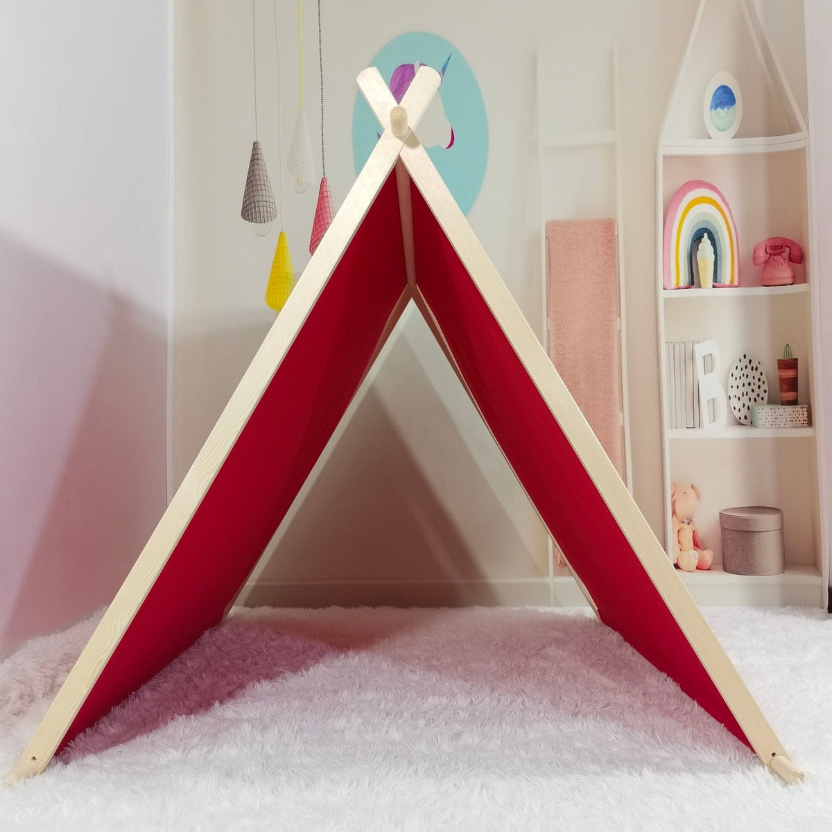 Kids A-Frame Sleepover Tents with Lights - Megan and Moss Co