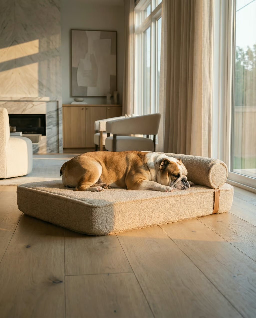 The Modern Day Bed — Boucle Lounge Dog Bed | High-Density Foam, Waterproof Lined, Washable - Megan and Moss Co